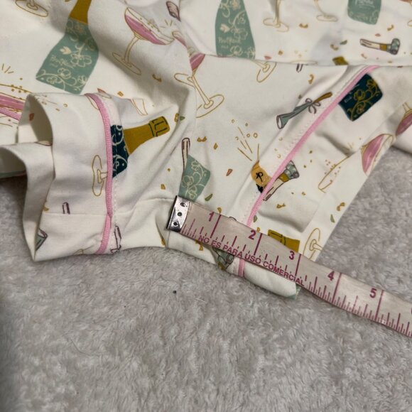 BedHead pajama set Champagne Bottle & Glass Print Button-Up size XS women nwt - Picture 10 of 14